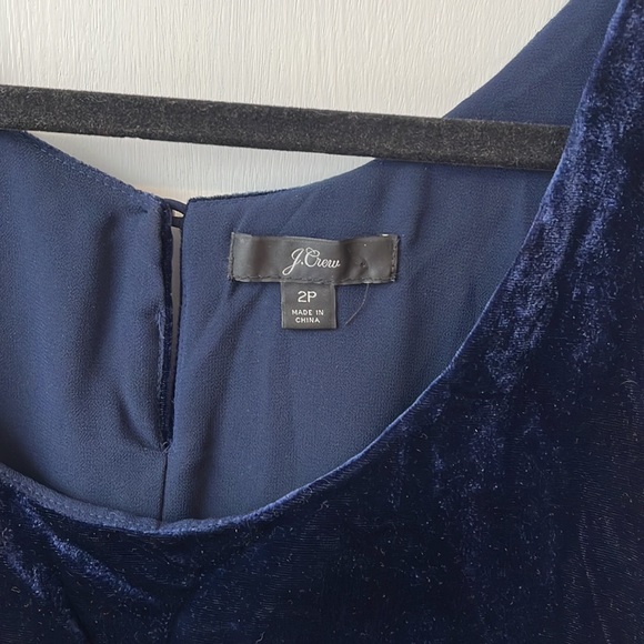Navy velvet JCrew camisole-style top - Picture 2 of 3